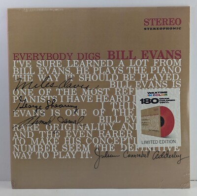 Bill Evans Everybody Digs 12'' Red Vinyl LP Waxtime 95064656 Sealed NEW