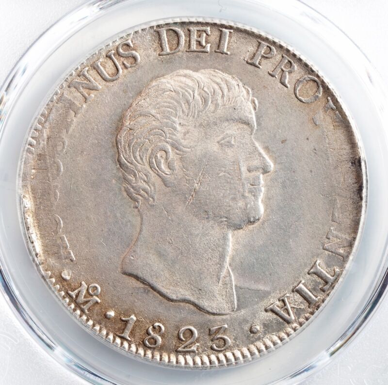 1823, Mexico, Agustin IIturbide. Beautiful & Rare Silver 8 Reales Coin. PCGS AU+