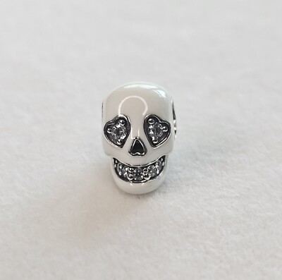 Authentic Pandora Jewelry Glow-in-the-dark Sparkling Skull Charm New! 