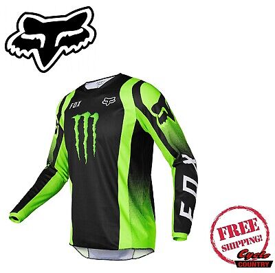 FOX RACING 180 MONSTER JERSEY BLACK, GREEN ALL SIZES FREE SHIPPING 28142-001-XX