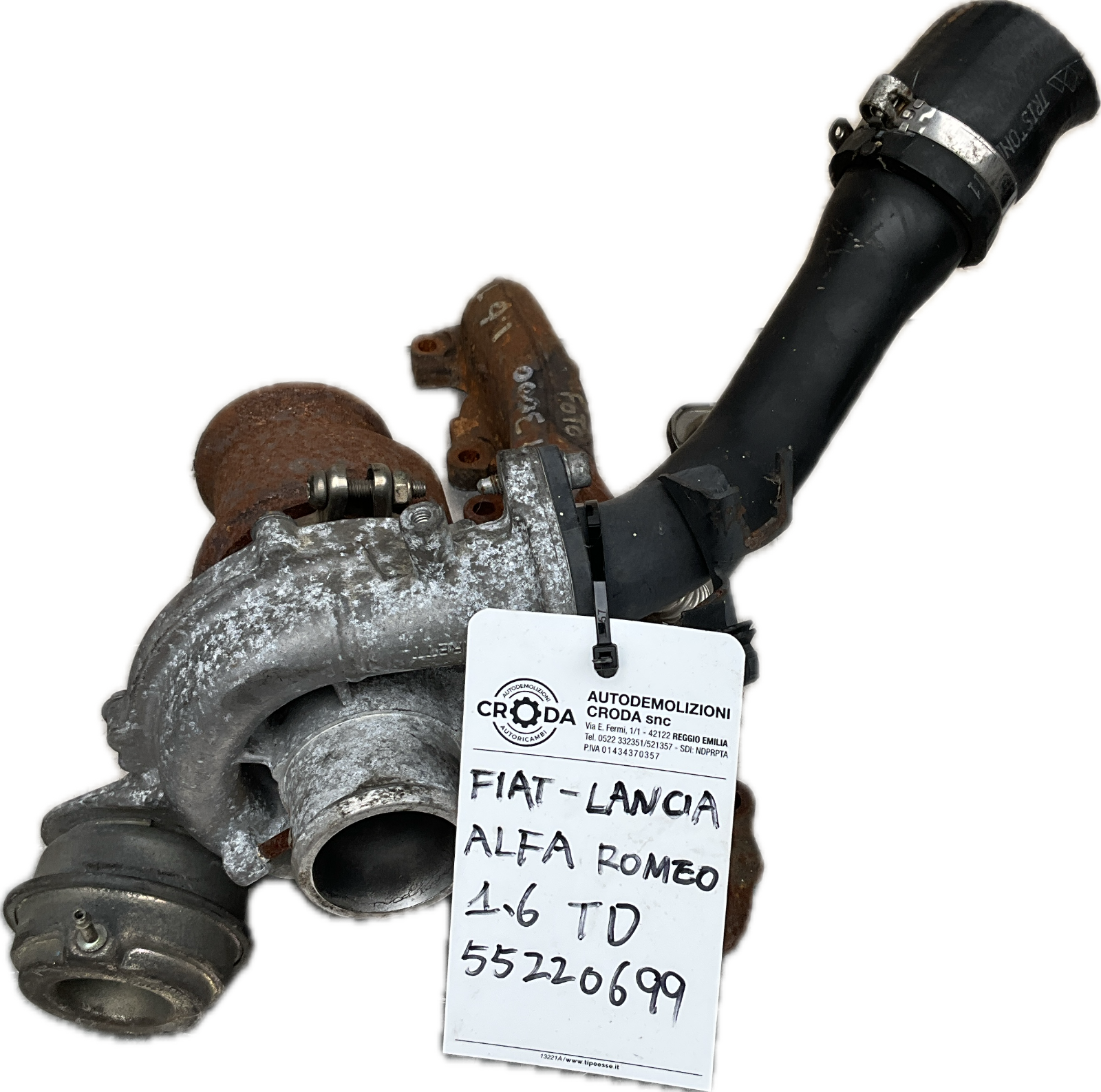 Turbo turbina turbocompressore per modello FIAT ALFA ROMEO 1.6 MJT cod 55220699