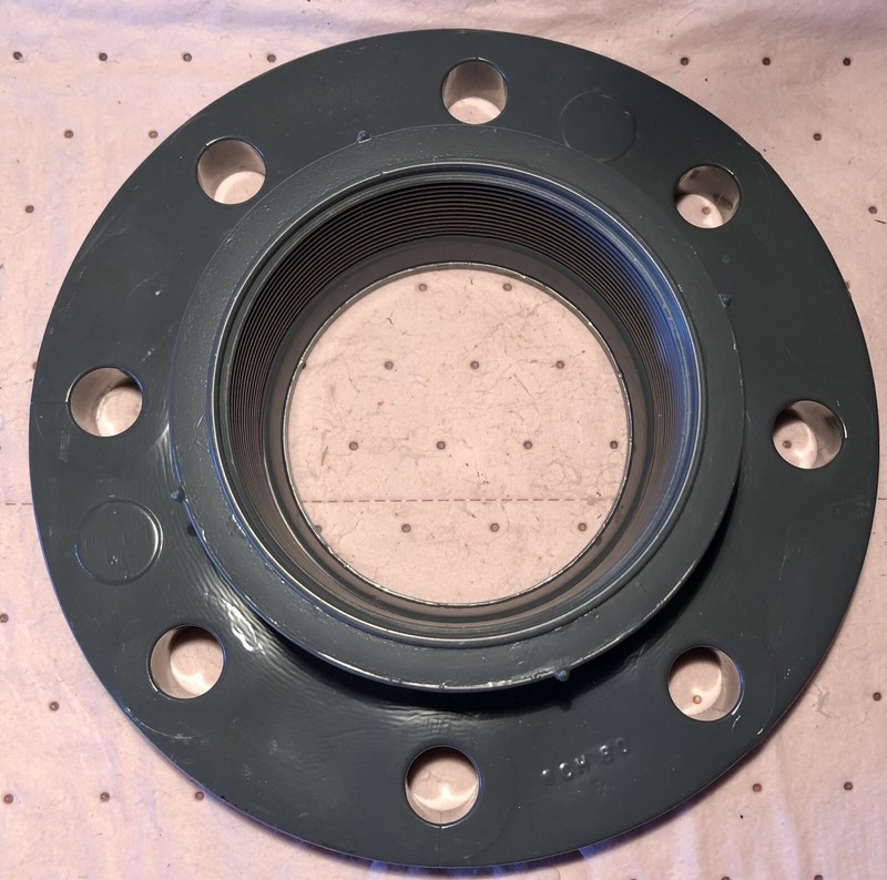 Threaded Flange, 4” Thick Walled, Female NPT, PVC, Class 150, Sch. 80