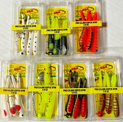 H&H PRO CAJUN SPIN 1/32  1/16   1/8 OZ  NICKEL WITH W/ SPARE TAILS EACH CHOOSE
