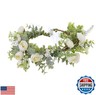 LLinfflr Wedding Flower Crown Women Flower Headband Hair Wreath Floral Headpiece Halo Boho Party Prom Photos White