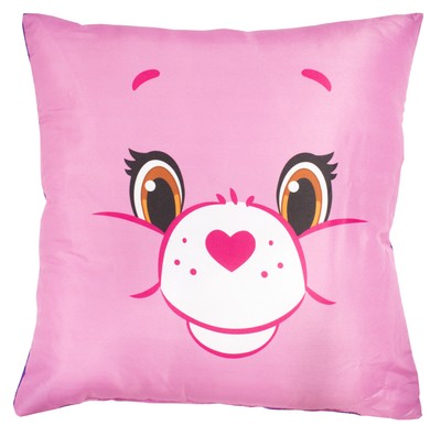 New Official Childrens Pink Purple 2 Sided Care Bear Cushion