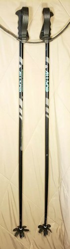 Vtg Allsop Shock Absorber ST Ski Poles 48” 122cm Black/Silver/Blk Made In Italy