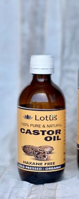 Castor Oil 100% Pure Cold pressed, Hexane Free, Glass Bottle 200ml, 500ml.