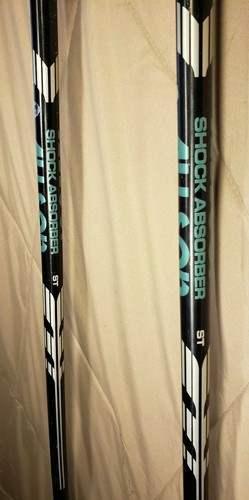 Vtg Allsop Shock Absorber ST Ski Poles 48” 122cm Black/Silver/Blk Made In Italy