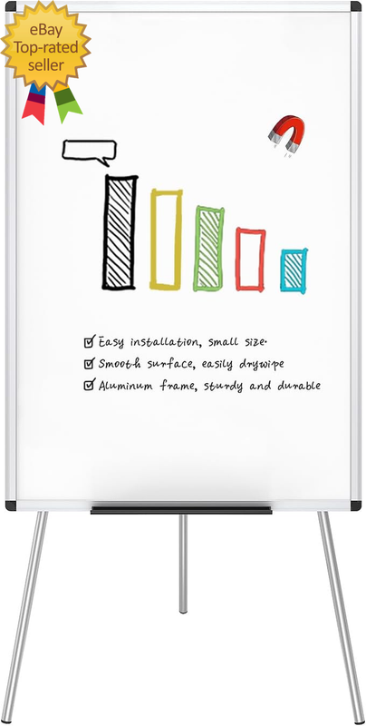 Magnetic Portable Easel Dry Erase Board, Flipchart Easel Stand Tripod Whiteboard, 24