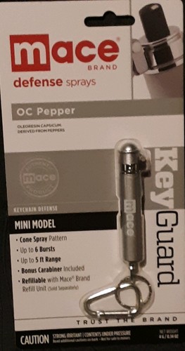 LOT (2) MACE Brand OC Pepper Spray Mini Keychain Self Defense Exp 06/2023 ?NEW?