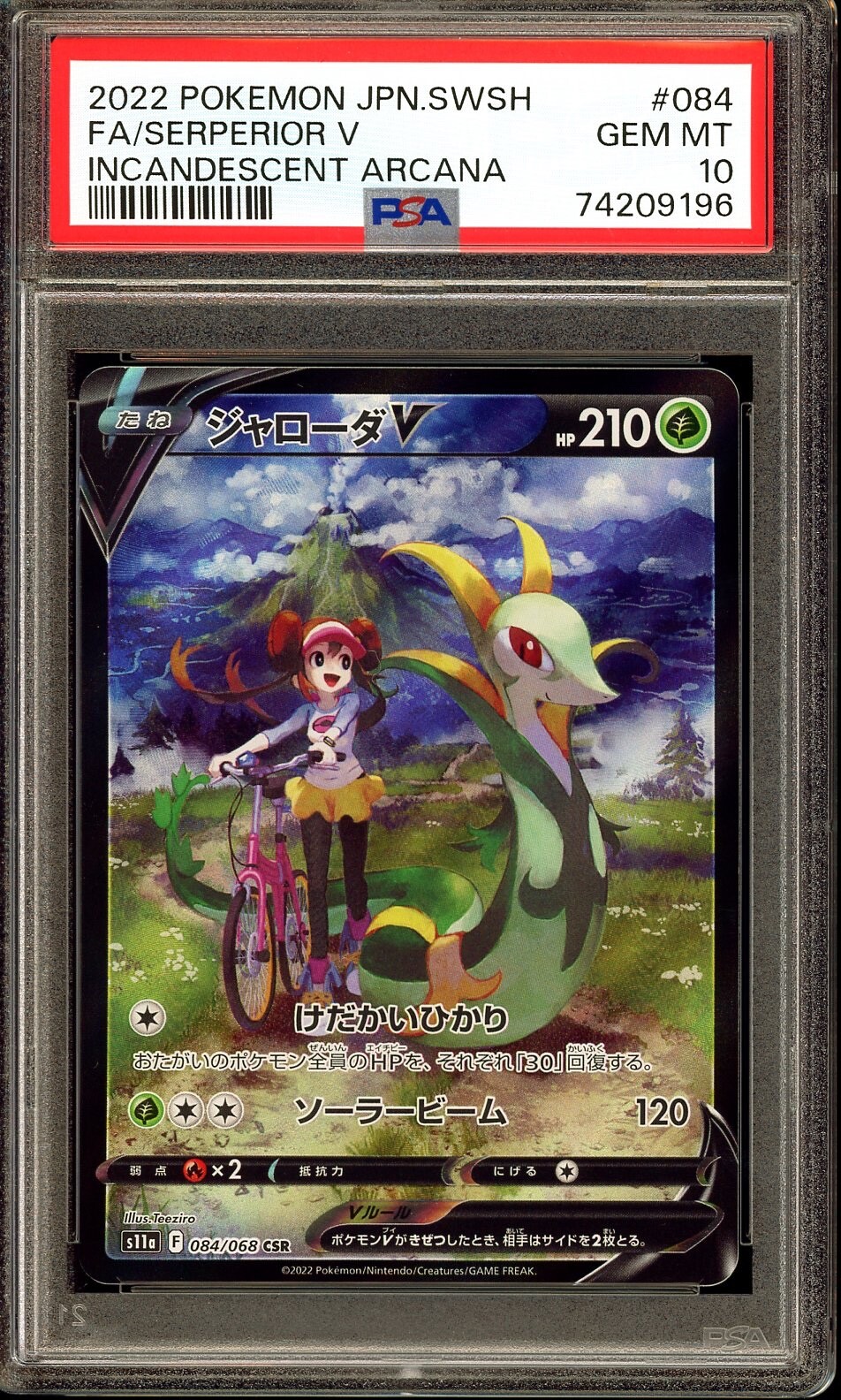 PSA10 ジャローダV CSR 084/068 Pokemon Japanese Rosa's Serperior V 084/068 CSR Incadescent