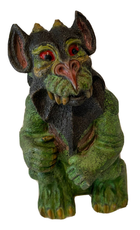 Vintage Green Gargoyle Small Figurine Figure Resin 5.5”