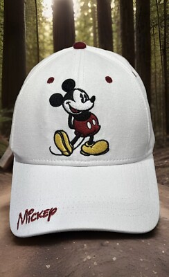 Walt Disney Mickey Mouse Animal Theme Park Roller Coaster White Baseball Cap