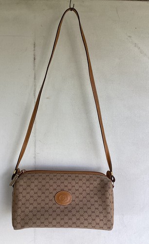 Vintage GUCCI Canvas Leather Micro GG Supreme Shoulder Bag