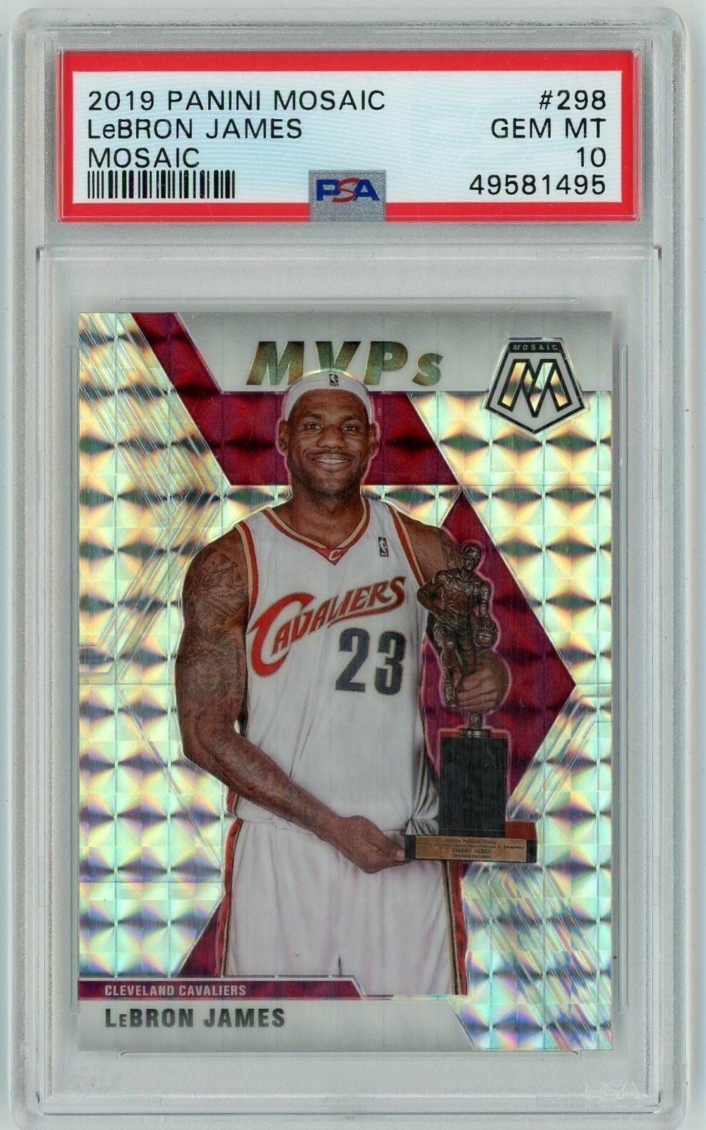 2019-20 Panini Mosaic MVPs LEBRON JAMES Silver Mosaic - PSA
