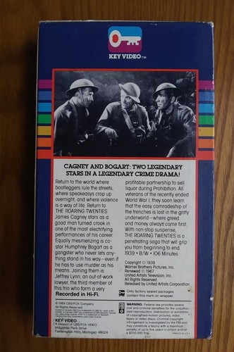 THE ROARING TWENTIES BETA Key Video 1939 B&W James Cagney Humphrey Bogart