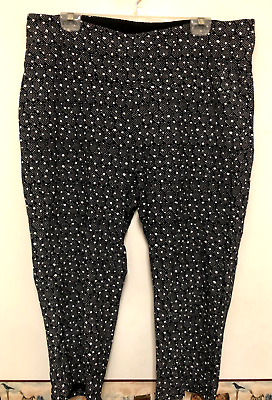 Women's Teez Her Black White Polka Dots Capris Size 2X