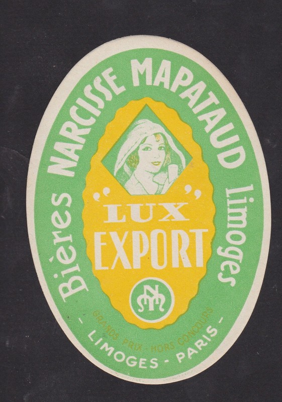 Ancienne éTiquette Alcool  France Bn106644 BièRe Narcisse Mapataud Limoges Femme