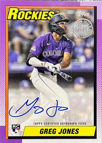 Greg Jones 2025 Topps Series 1 RC #90A-GJ 1990 Topps Baseball Auto