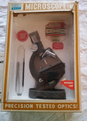 Vintage WACO Microscope Lab Original Box