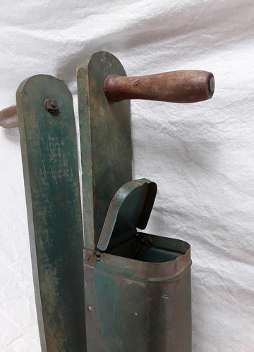 Antique Farm Hand Held Corn Wood Tin Seed Planter Primitive Vintage Garden Tool
