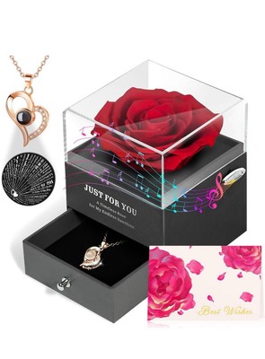 ADDWel Mother's Day Gifts for Mom Grandma - Eternal Rose with I Love You