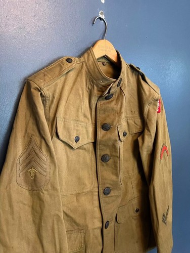 ミリタリージャケット DEUXIEME CLASSE - Argue MILITARY COTTON LINEN LONG JACKET Army Jacket Vintage Olive F2 French Military Surplus Durable