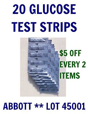20 Abbott Blood GLUCOSE 10/31/24 Test Strips for PRECISION XTRA &+ other meters