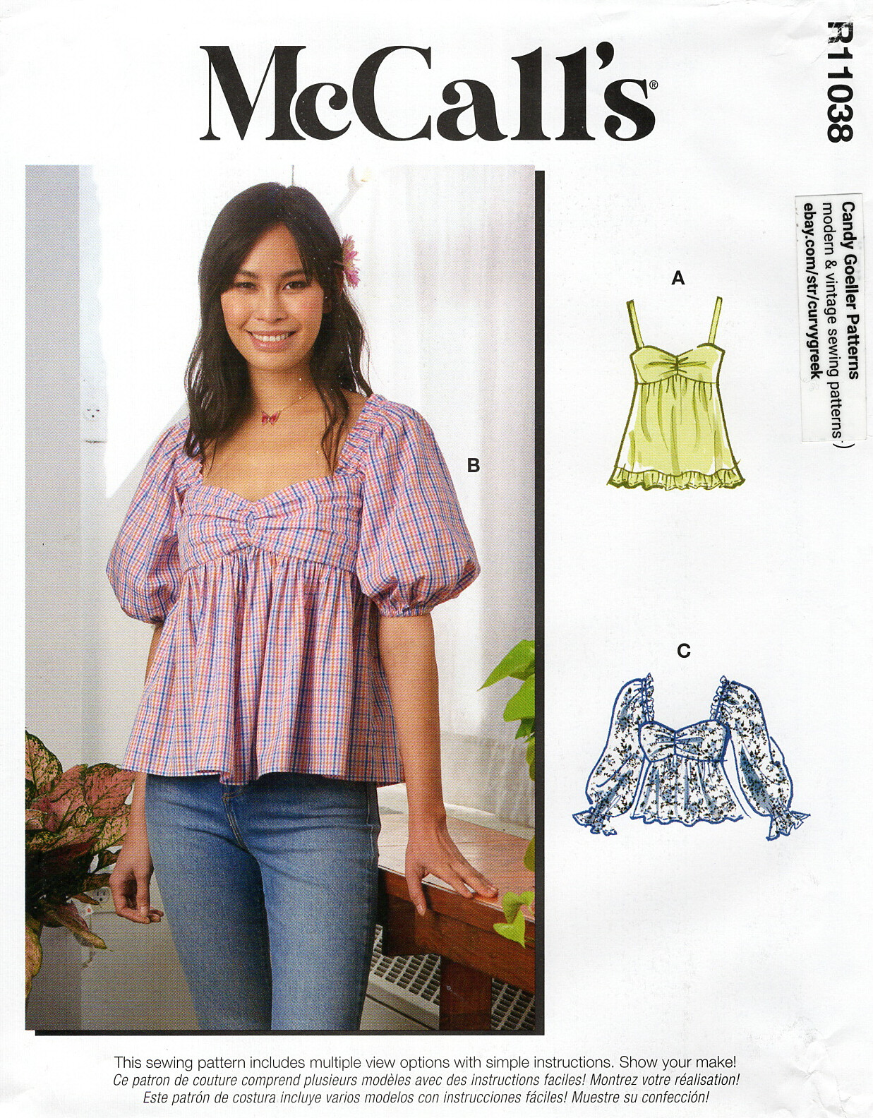 McCall's R11038 Pullover, Cropped & Hip Length Babydoll Tops