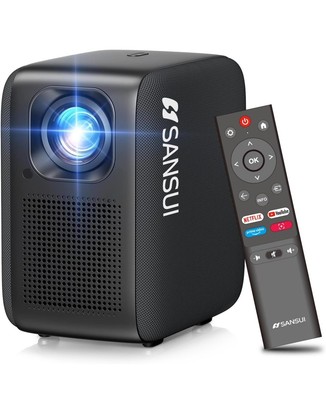 SANSUI Portable Projector with WIFI and BLUETOOTH, 10,000 LUMENS, HiFi Audio HDR