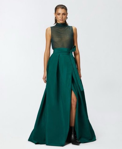 スカート PINKO Woman Skirt Green 104732A2FF X26 PINKO Women's Green Long Taffeta Wrap Maxi Skirt Size S | eBay