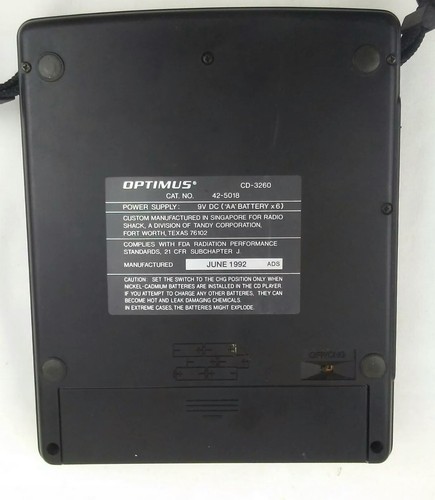 Vintage 1992 Optimus CD-3260 Portable CD Player Tested RadioShack Discman WORKS