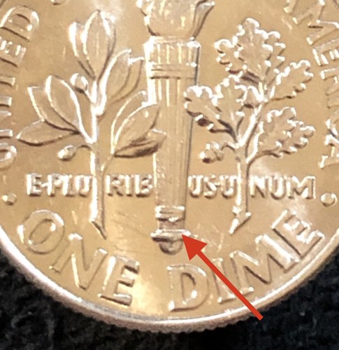 Dime トランプ 2018 P Roosevelt Dime Die Chip Reverse On Bottom of the