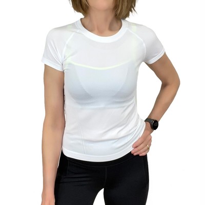 Athleta Momentum Seamless Sport Length Tee Sz XS New $59 Bright White T-Shirt