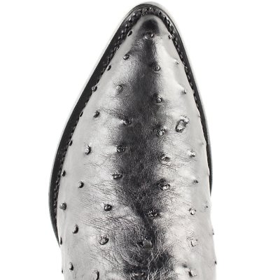 Pre-owned Wild West Boots Wild West Black Genuine Full Quill Ostrich Western Cowboy Boot J-toe (d)