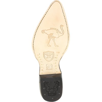 Pre-owned Wild West Boots Wild West Genuine White Ostrich Leg Cowboy Western Boots J Toe Handmade Ee