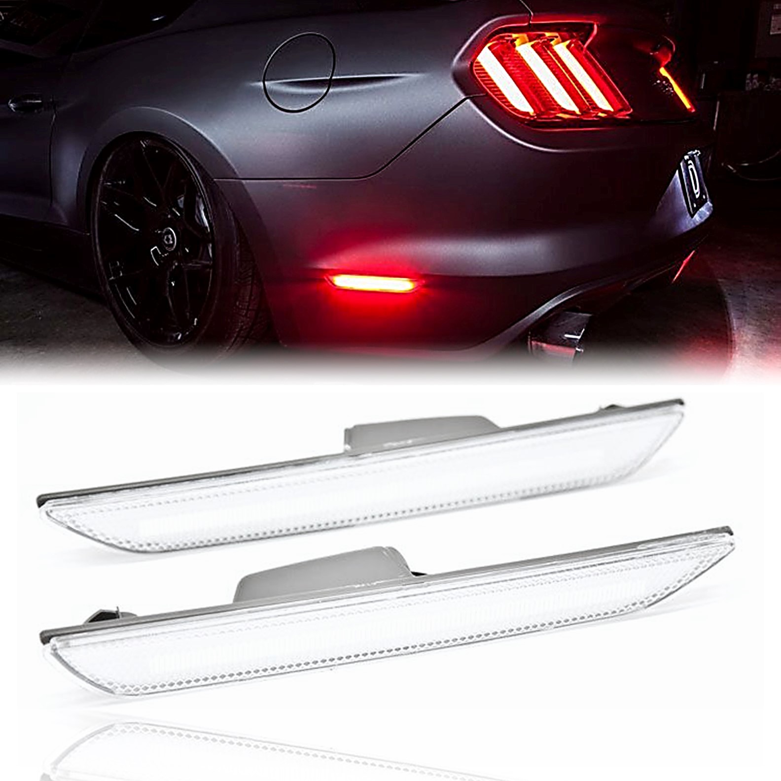 20152018 Ford Mustang Rear Side Panel LED Clear Marker Lights Diode Dynamics eBay