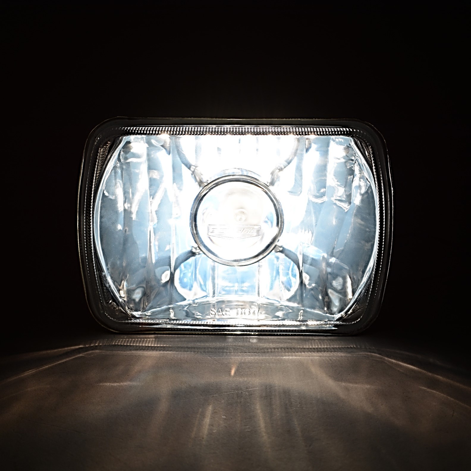 7X6 Halogen Projector Crystal Clear Glass Headlights Headlamp H4 Light