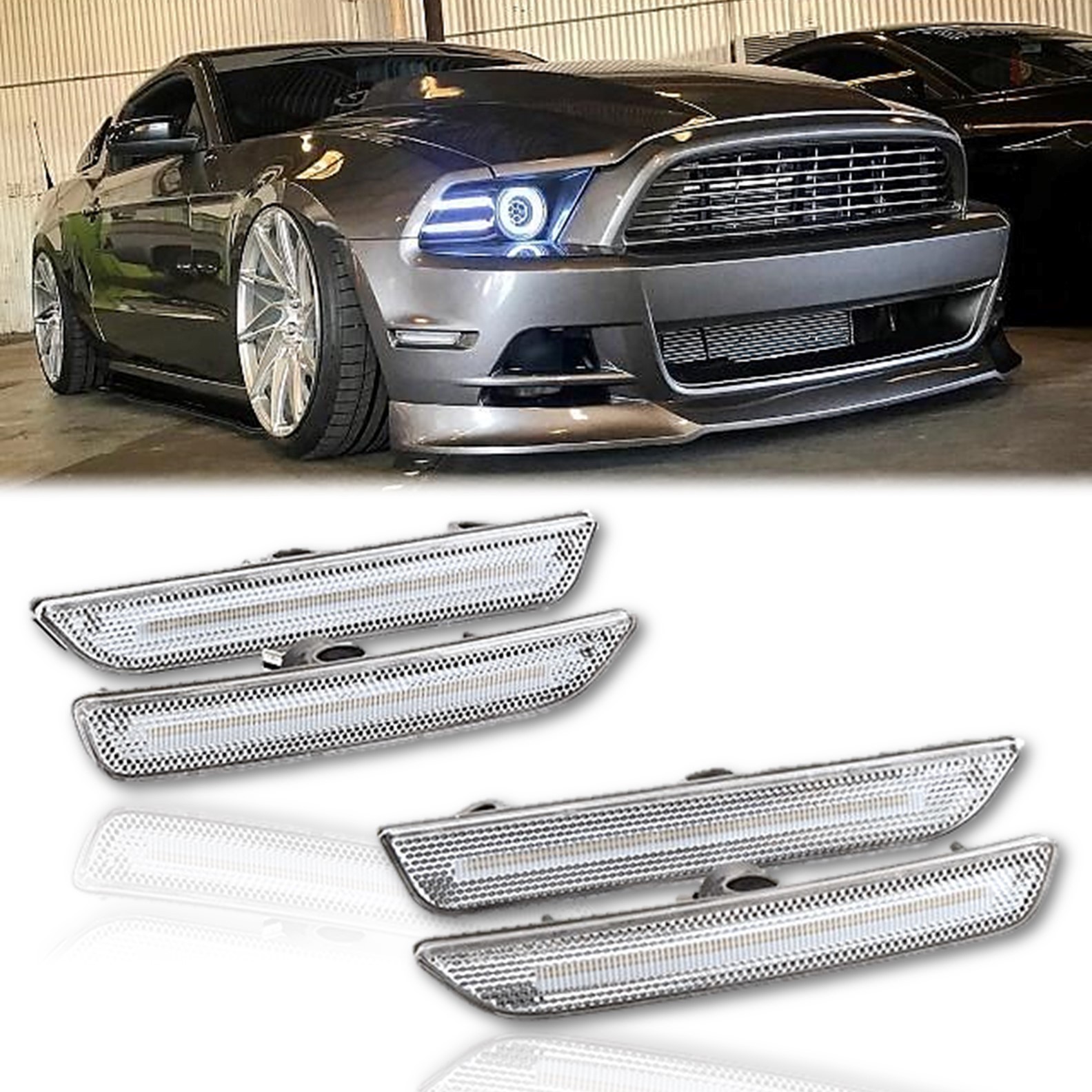 2010 - 2014 Ford Mustang Front Rear Side LED Clear Marker