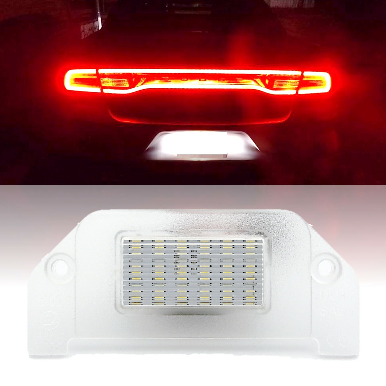White LED Light Rear License Plate Bulbs Lamp Pair Fits 20062014