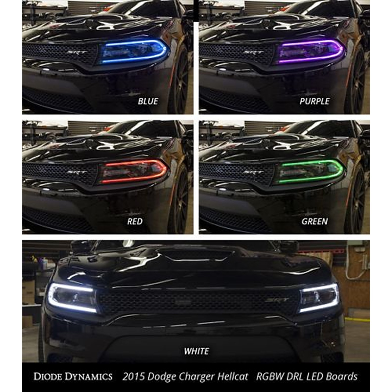 RGBW LED MultiColor Changing Headlight Accent Pair For 20152018 Dodge Charger eBay