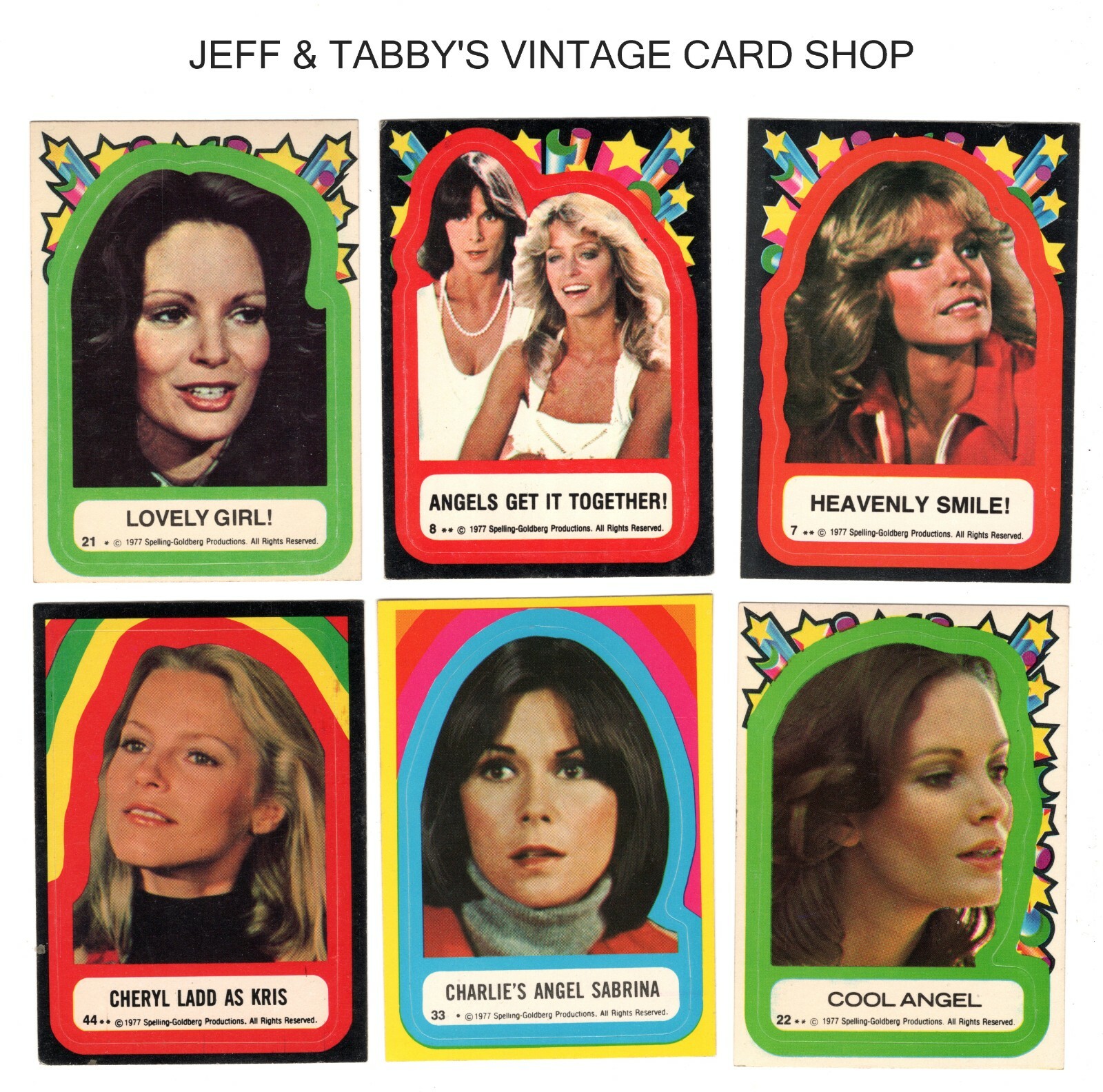 チャーリー 1977 Topps CHARLIE'S ANGELS Stickers see scans | eBay