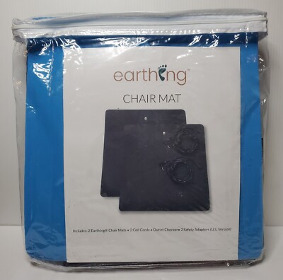 Clint Ober's Earthing Grounding Chair Mat Kit - 2 Pack Black w/ Book - New 