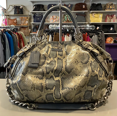 バッグ Coach handbag Legacy Python Nylon NEW Ltd Ed COACH CHELSEA PRINTED EMBOSSED PYTHON BROWN TOTE