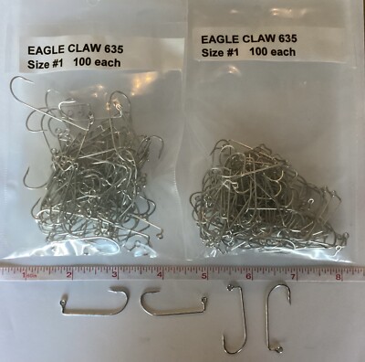 Eagle Claw #635 JIG HOOKS 200 CT REPACKED FROM BULK SZ 1