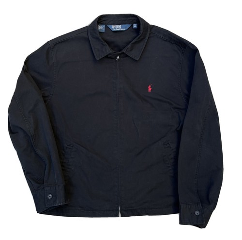 Polo by Ralph Lauren ブラックジャケット S Vintage Polo Ralph Lauren Jacket Mens 2XL Black Full Zip