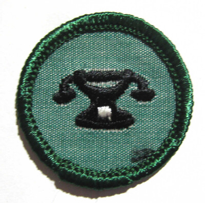 Vintage 1960-63 Girl Scout CLERK BADGE Telephone Phone Secretary Assistant Patch