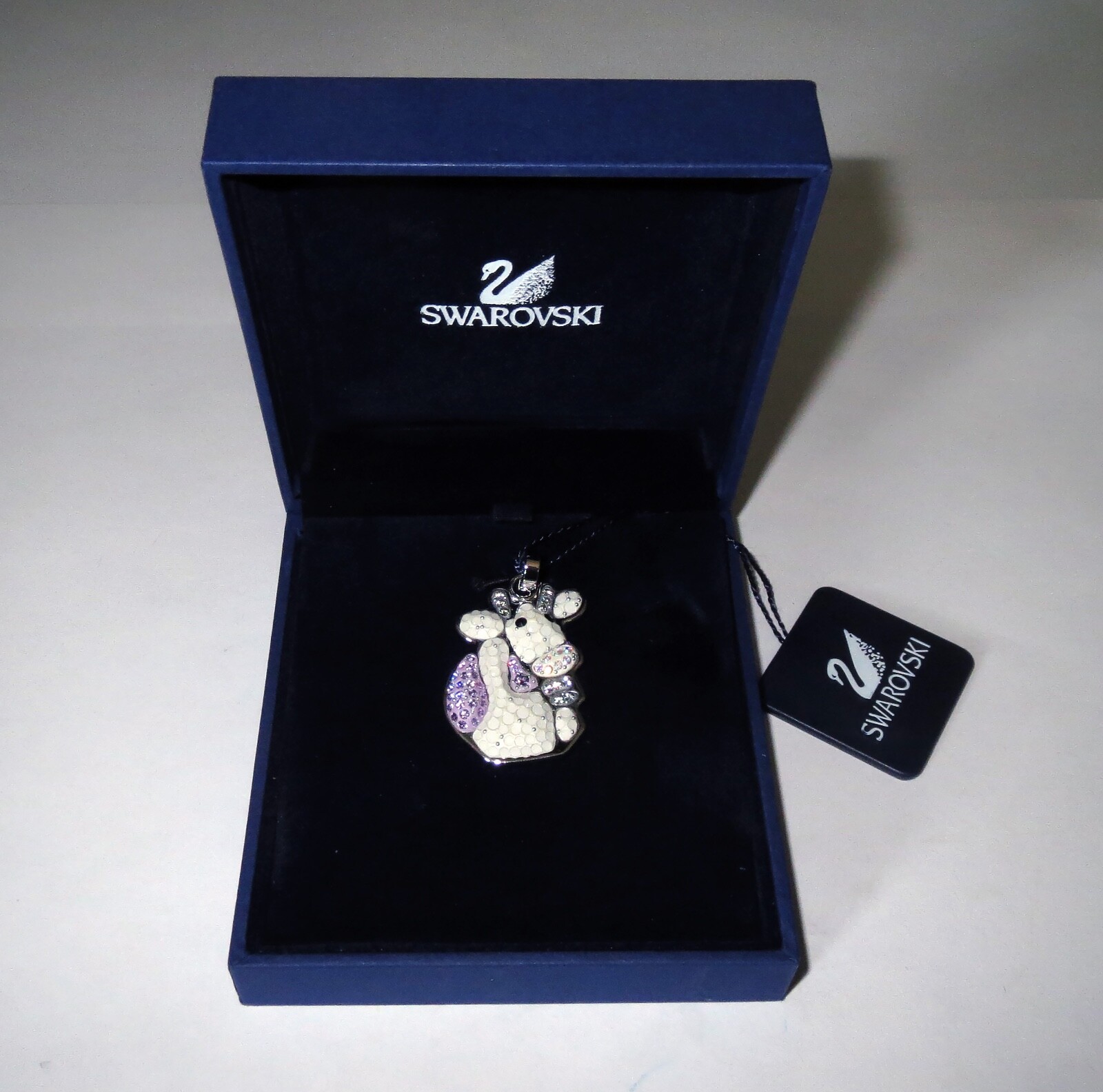 Swan Signed Swarovski Crystal Mint MISSY MOO COW PENDANT