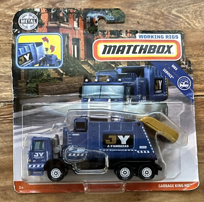 Matchbox Working Rigs MBX Service Garbage King HD Blue Truck JY Toy