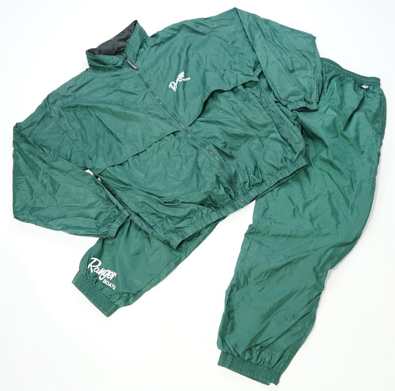 Rare VTG Ranger Boats Matching Jacket Pants Track Suit Outfit 80s 90s Green XL